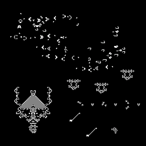 Conway's Game of Life: complex configuration emerged from random soup
